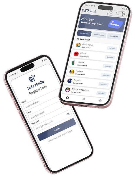 Manage, activate, and order eSIM plans easily with our iOS and Android app